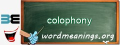 WordMeaning blackboard for colophony